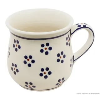 Bunzlauer Keramik 250 ml Becher – ergonomisch geformt, leicht bauchig, handlich & traditionel perfekt für Kaffee & Tee (Dekor 1)