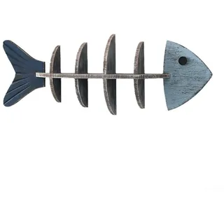 Handgefertigtes Mediterranes Fischgräten Holz Wandregal Vintage Charme Küstenstil Fade-Resistent Blau Organisiert Bücher Präsentiert Accessoires Für Wohnzimmer Schlafzimmer Strandhaus(B)