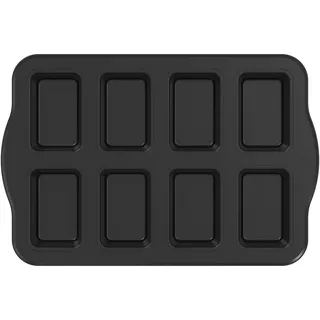 VAVPUP Mini-Kastenform mit 8 Mulden aus Karbonstahl,Antihaftbeschichtete Mini-Brownie-Form,Mini Kastenform Kuchenblech,Multifunktionale Mini-Brotkastenform für Partys,Tägliches Backen (Schwarz)