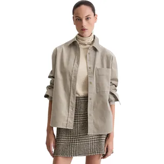 Marc O'Polo Hemdjacke MARC O'POLO "aus Organic Cotton Stretch", Damen, Gr. 44, chalky mauve, Obermaterial: 98% Baumwolle, 2% Elasthan, unifarben, loose fit, Manschette, Jacken