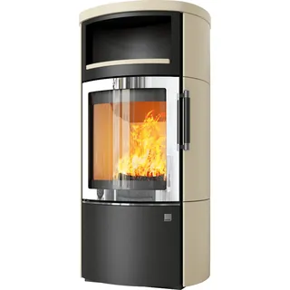 Kaminofen Hark 44-5.1 GT ECOplus RUA 8 kW - Ofenkacheln: quarz-weiß - Korpus: graphit/verchromt