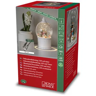 Konstsmide LED Kugellaterne "Schneemann mit Baum" Weiß