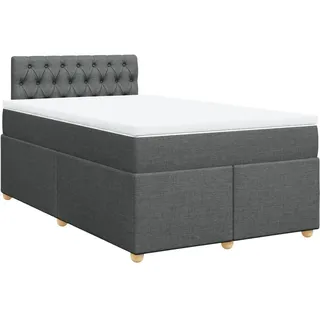 vidaXL Boxspringbett 120 x 190 cm Dunkelgrau