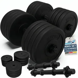 ArtSport Hantelset 40 kg Kurzhantelset 2er Set schwarz