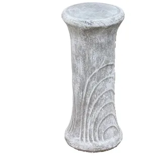 Stone and Style Gartenfigur Gartensäule Blumensäule aus Steinguss 40 cm frostfest grau