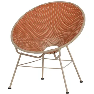 Woood Gartensessel Kazoun Wicker & Metall 73 x 81 x 71 cm Orange wetterbeständig