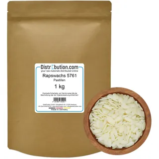 DistrEbution Rapswachs Pastillen 1kg Kerzenwachs 57-61°C Made in Germany