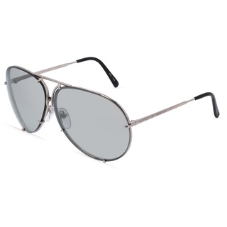 Porsche Design 8478 Herren-Sonnenbrille Vollrand Pilot Metall-Gestell, silber