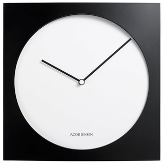 Jacob Jensen Wanduhr quadratisches Design 35x35cm 318 Uhrwerk leise schwarz|weiß Grossuhren Pohlmann