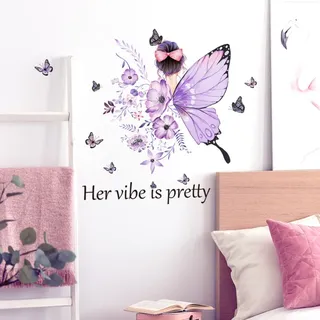 Schmetterlings-wandtattoos Für Mädchen, Lila Wandtattoos, Wandaufkleber Für Mädchenzimmer, Babyzimmer, Kinderzimmer, Schlafzimmer