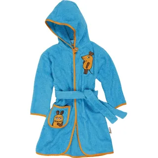 Playshoes Unisex Kinder Frottee-Bademantel Morgenmantel, aquablau 86/92