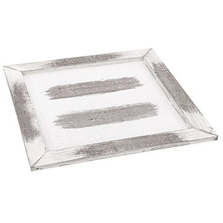 Tablett aus Holz, grey-wash, 30 x 30 x 1,5 cm