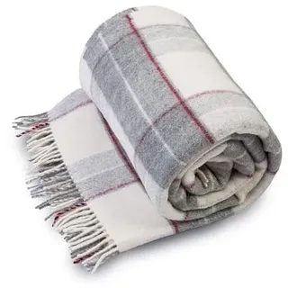 Merino Wool Leichte weiche Decke, 160 x 200 cm, grau kariert