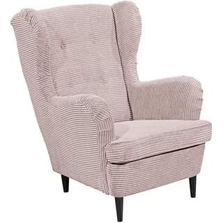Z2 Ohrensessel OSKAR Cord 78 x 102 x 98 cm Rosa