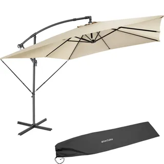 Tectake tectake® Sonnenschirm Apollon mit Kurbel 2,5 x 250 cm, Sonnen- - Sichtschutz, Sonnenschirme