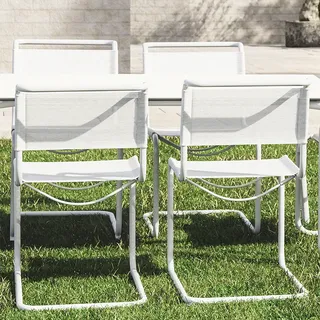 THONET Stahlrohr-Freischwinger S 33 N Outdoor | weiß | ohne Armlehnen