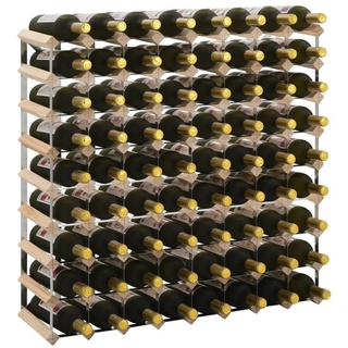vidaXL Weinregal Weinregal für 72 Flaschen Massivholz Kiefer, 1-tlg. beige 80 cm x 80 cm x 22.5 cm