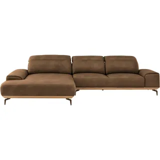 Musterring Ecksofa Leder 3-Sitzer Braun