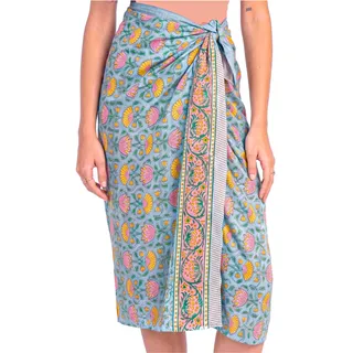 Mandala Life ART Premium Blockdruck Baumwoll-Strandpareo für Damen – Weicher, Leichter Sarong, Bikini-Cover-up, Badeanzug-Cover-up, Boho-Wickelrock für Sommer, Reisen & Strand - Einheitsgröße
