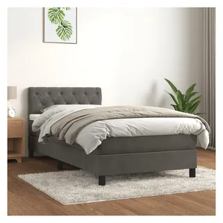 vidaXL Boxspringbett 80 x 200 cm Dunkelgrau