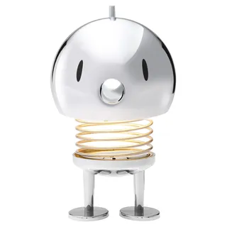 Hoptimist Lampe LED, Nachttischlampe Touch, Kabellose Lampe Tisch, Aufladbare & Dimmbar, Dänischem Design, 10 x 10 x 15 cm, L, Chrome