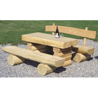 Baumstamm Tisch - Rustikaler Gartentisch aus kesseldruckimprägnierter Fichte - 170 cm