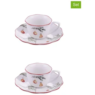 Villa d ́Este 2er-Set: Kaffeetassen ''Rametto'' in Weiß - 100 ml