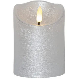 Star Trading Flamme Rustic LED Kerze 10 cm silber
