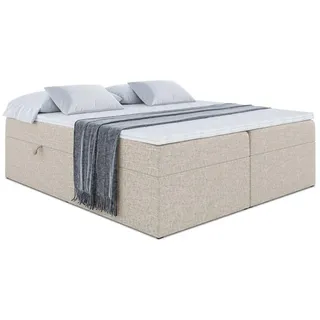 altdecor Boxbett, Beige Holzwerkstoff, H3, Höhe ca. 20 cm 140x200 cm Schlafzimmer, Betten, Boxspringbetten