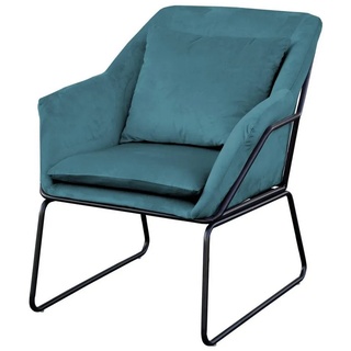 SVITA Chesterfield-Sessel JOSIE (Loungesessel), großzügig gepolstert, inkl. Kissen mit Reißverschluss, große Sitzfläche, ergonomisch und mit hohem Sitzkomfort blau