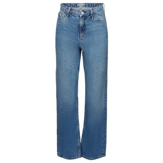 Esprit Straight-Jeans Retro-Jeans mit gerader Passform und hohem Bund blau