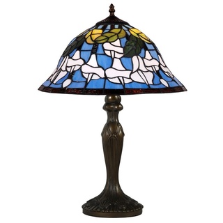 Casa Padrino Tiffany Tischlampe Mehrfarbig Ø 40,5 x H. 59 cm - Luxus Tischleuchte aus zahlreichen Glas Mosaik Stücken