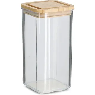 Zeller Present Vorratsdose m. Bambusdeckel, 1200 ml, Kunststoff, Vorratsbehälter, Transparent