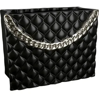 GILDE Vase "Paris" in Schwarz/ Gold - (B)25,5 x (H)20 x (T)13 cm | Gr.: onesize