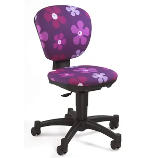 TOPSTAR Kinderdrehstuhl Ergokid 15 Jet Blumen lila mit Hartbodenrollen