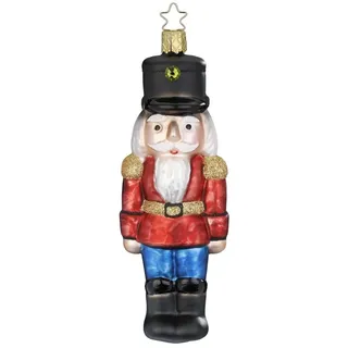 Christbaumschmuck Nussknacker 15cm Glas Figur Rot / Blau - Rot