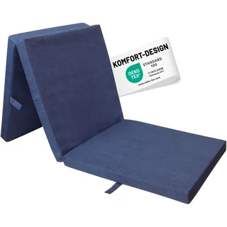 RelaxXL Klappmatratze 190x60x7cm Faltbares Gästebett Waschbarer Bezug Klettverschluss