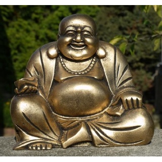 Happy Buddha Mönch wetterfest Resin Garten Feng Shui Res11