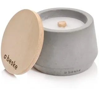 beske Outdoorkerze Betonfeuer® - Steller mit Dauerdocht Kerzenfresser Tischfeuer (14cm), Wachsrecycling mit besonderem Ambiente und nachhaltigem Dauerdocht