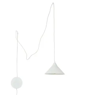 Licht-Erlebnisse Pendelleuchte FLEXIO, ohne Leuchtmittel, Flexible Hängelampe mit Stecker und Schalter Metall Weiß Wohnzimmer weiß