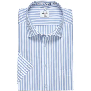 MARVELIS Kurzarmhemd Businesshemd, modern fit, bügelfrei, Kentkragen blau 39