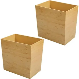 MetroDecor Abfalleimer 2er Set 25 l Naturfarben