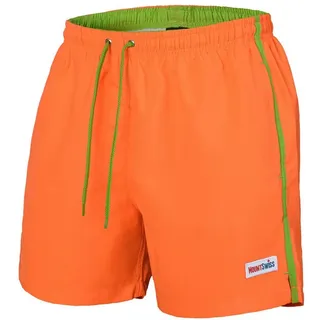 Mount Swiss Badeshorts Mount Swiss Männer Badehose DARIO mit seitlichen Taschen & Gesäßtasche (1-St) orange L