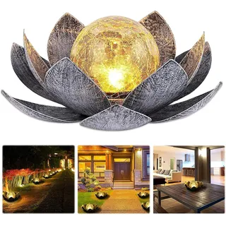 Solarleuchte Für Den Außenbereich, Lotusblumen-solarlaterne Mit Hellen Warmweißen Lichteffekten, Ip44 Wasserdichte Solar-gartenleuchten Für Terrasse, Hof, Rasen, Balkon