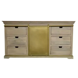 Wolf Möbel KEYWEST Kommode mit 6 Schubladen 160 x 85 x 40 cm Gold / Braun