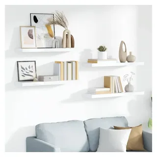 furnicato Wandregal 4er Set Schweberegal 90x23,5x3,8 cm Hochglanz-Weiß, 4-tlg., Stabile Wandboards mit unsichtbarer Montage für Ihr Zuhause weiß 23.5 cm x 3.8 cm x 90 cm
