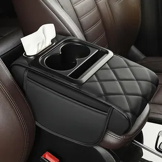 UYTKTN Auto Armlehnen Polster für OPEL Insignia A Kombi 2010 2011 2012 2013 2014 2015 2016 2017, Mittelkonsole Auto ArmlehnenAuflage Abdeckung, Multifunktionale Auto Armlehne Kissen,A Black
