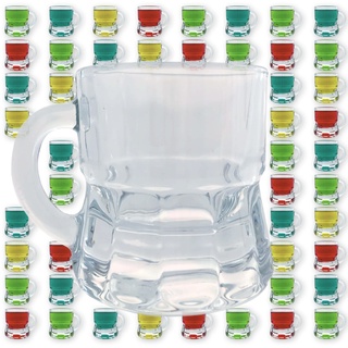 Gravidus Schnapsglas mit Henkel zum Umhängen aus Glas - Shotglas 2 cl Spülmaschinenfest, Likörglas für Schnaps, Shots und Liköre (48 Stück)