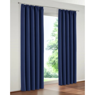 Verdunkelungsvorhang »Solana«, (2 St.), 2er-Set, Breite 140 cm, einfarbig, dunkelblau, , 338992-3