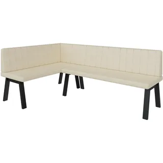 FURNISTAR Eckbank Akiko Metal A - Eckbankgruppe für Ihrem Esszimmer, Küche modern, Sitzecke, Essecke. Perfekt für Küche, Büro und Rezeption. Solide und Starke Verarbeitung. (128x196-Links-Soft18)